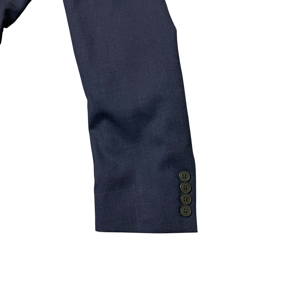 J Crew Suit Jacket Mens 36R Navy Worsted Wool Thompson Slim Fit Formal Blazer - Picture 14 of 16
